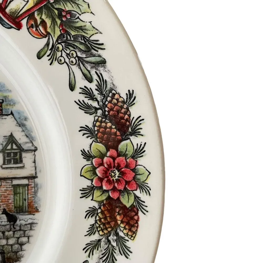 Royal Stafford TOY SHOP Dinner Plate 11in Set of 4 Christmas Holiday New